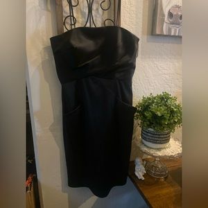 Black strapless cocktail dress